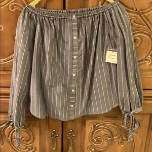 NWT BP blue with white strip top